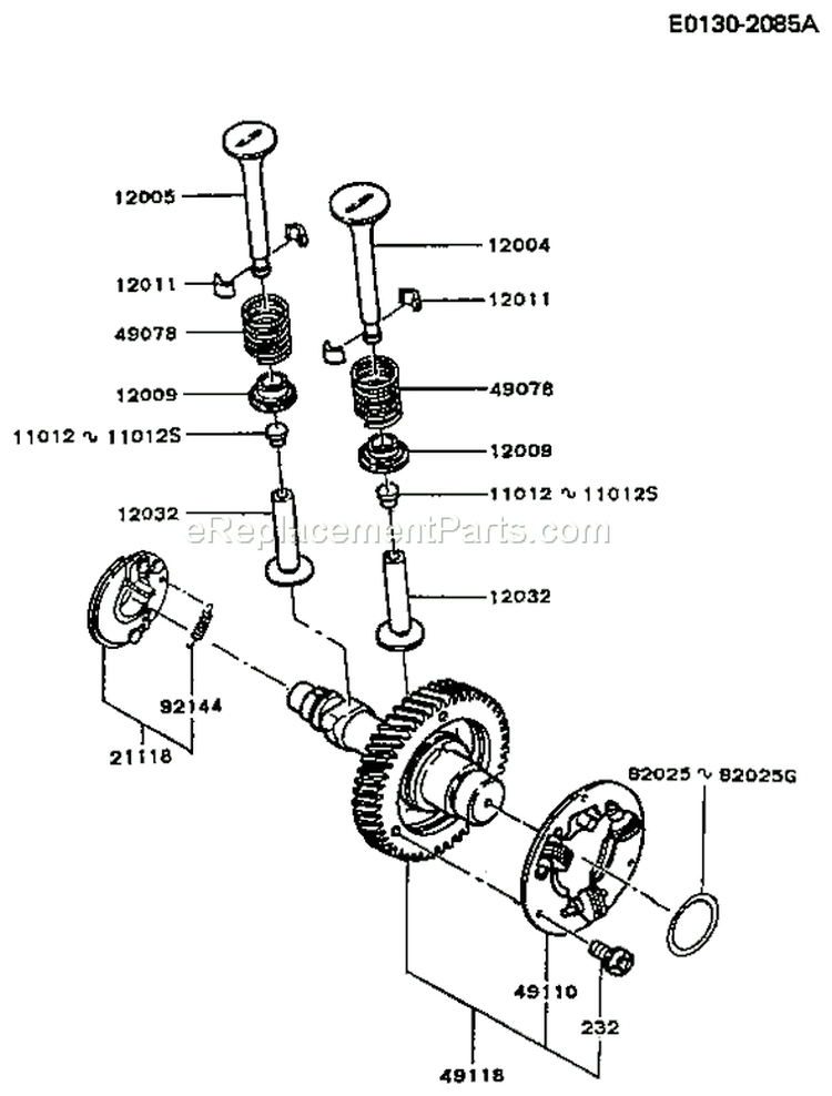 Page L Diagram and Parts List for FZ340D FS02 Kawasaki Engine