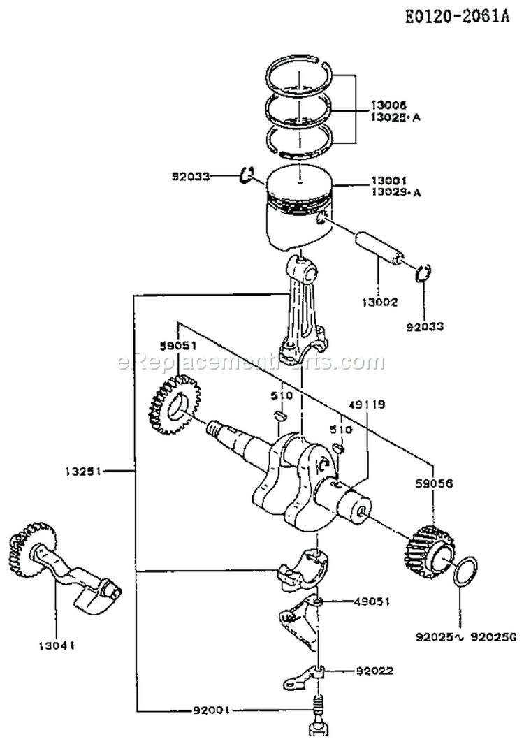 Page J Diagram and Parts List for FZ340G CS00 Kawasaki Engine