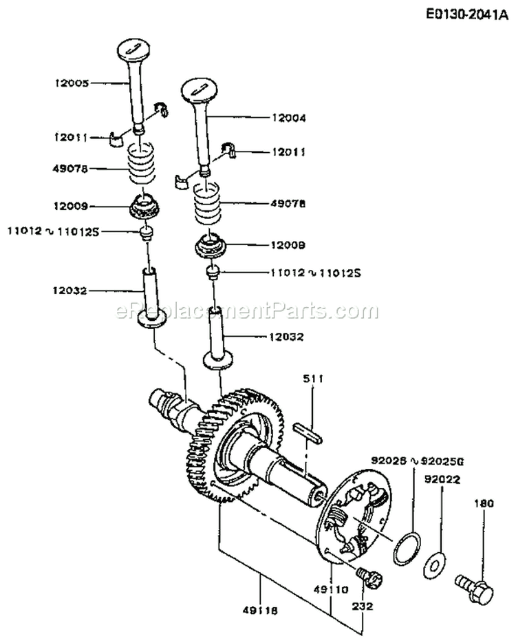 Page L Diagram and Parts List for FZ340G CS00 Kawasaki Engine
