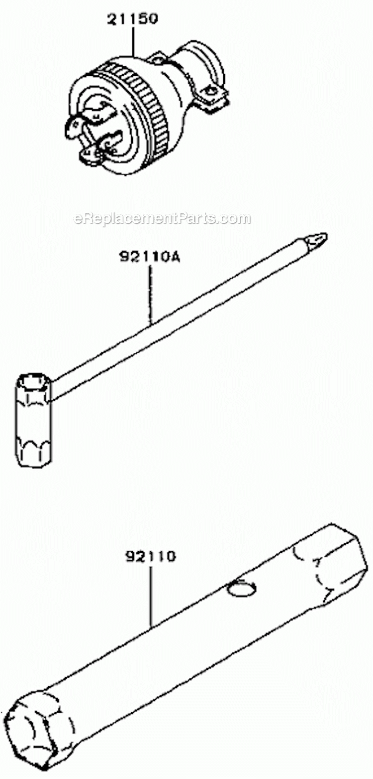 Accessory Diagram and Parts List for GA2300A-S00  Kawasaki Generator