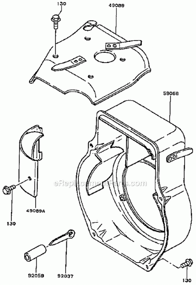 Cooling-Equipment Diagram and Parts List for GA2300A-S00  Kawasaki Generator