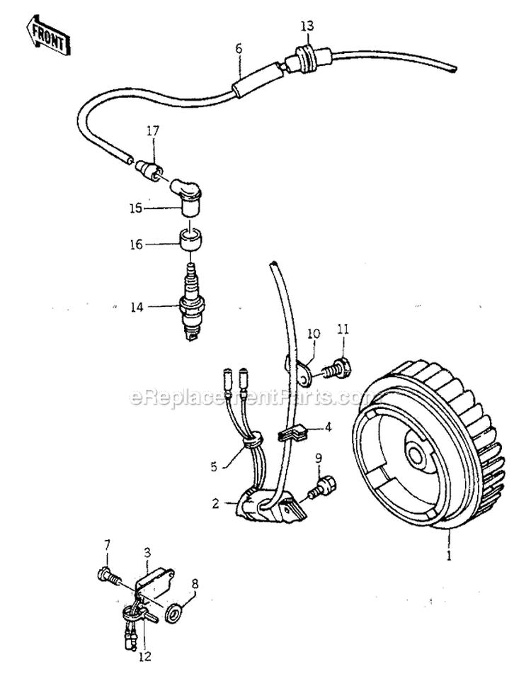 Ignition Diagram and Parts List for GA3200A  Kawasaki Generator