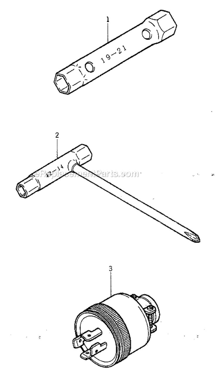 Owner Tools Diagram and Parts List for GA3200A  Kawasaki Generator