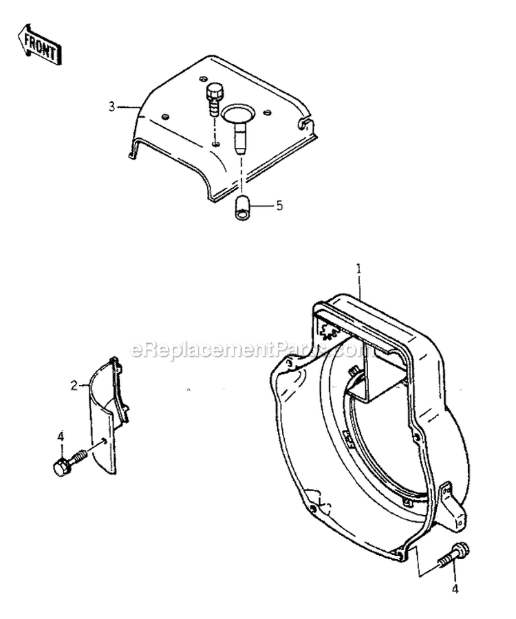 Fan Covers Diagram and Parts List for GA3200A  Kawasaki Generator