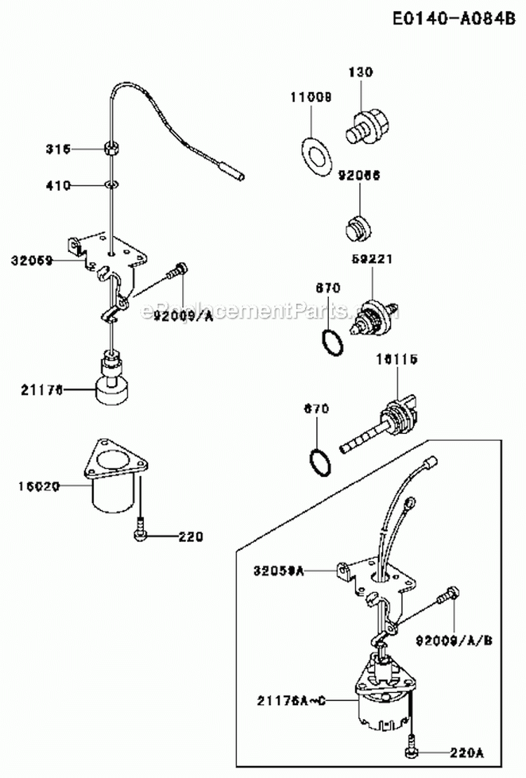 Lubrication-Equipment Diagram and Parts List for GAT40A-S00  Kawasaki Generator