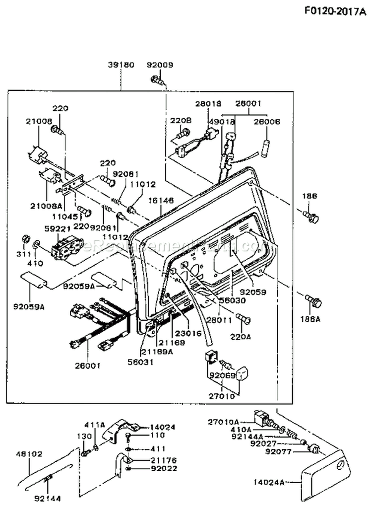 Page D Diagram and Parts List for GD700A AS01 Kawasaki Generator