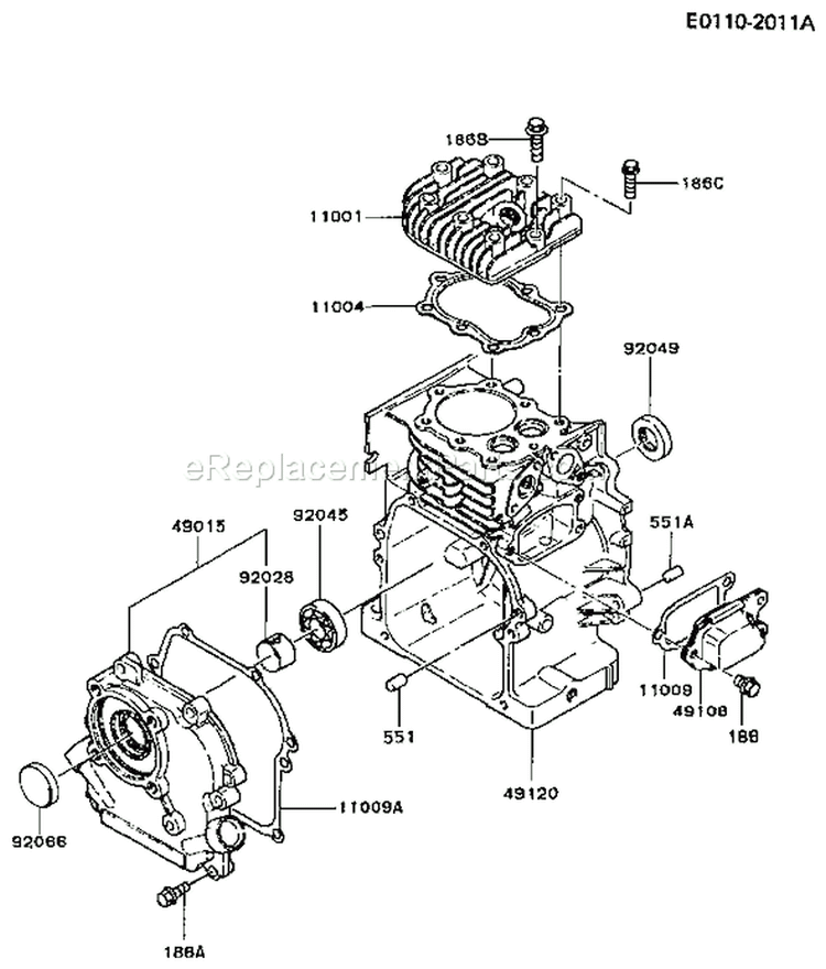 Page F Diagram and Parts List for GD700A AS01 Kawasaki Generator