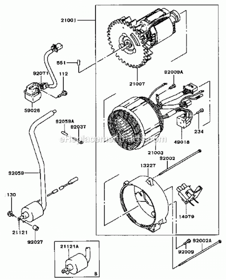 Page A Diagram and Parts List for GD700A BS01 Kawasaki Generator