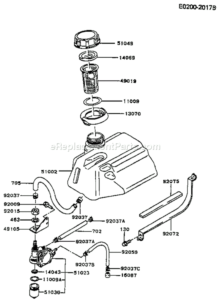 Page J Diagram and Parts List for GD700A BS01 Kawasaki Generator