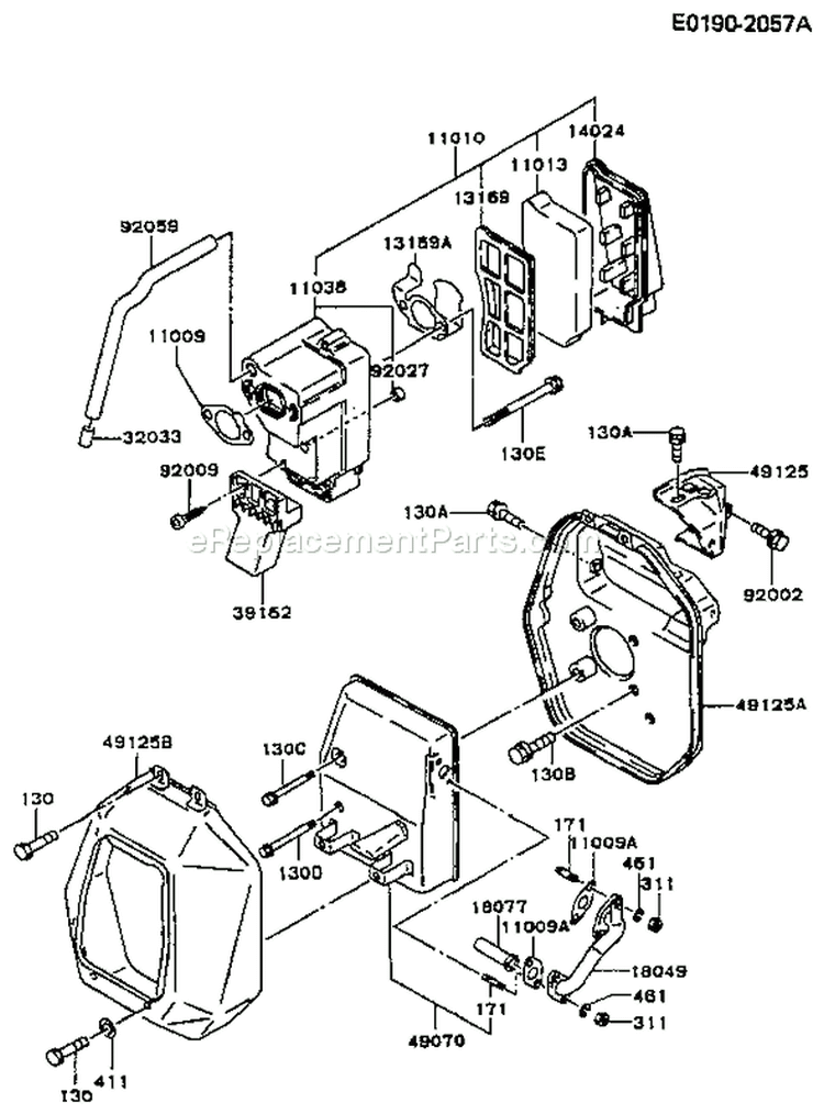 Page B Diagram and Parts List for GD700A BS01 Kawasaki Generator