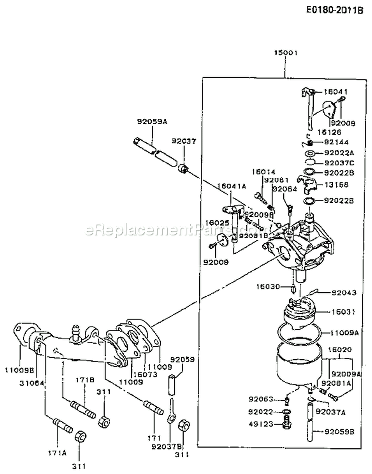 Page C Diagram and Parts List for GD700A BS01 Kawasaki Generator