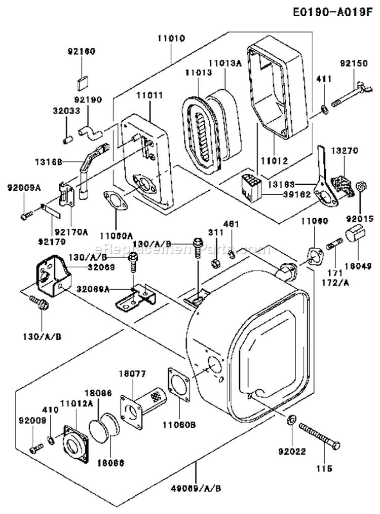 Page A Diagram and Parts List for GE2200A DS01 Kawasaki Generator