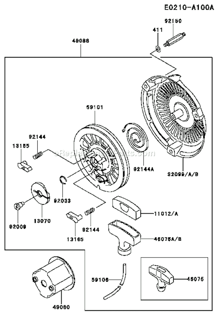 Page N Diagram and Parts List for GE2200A DS01 Kawasaki Generator
