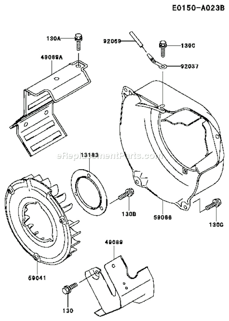 Page E Diagram and Parts List for GE2200A DS01 Kawasaki Generator