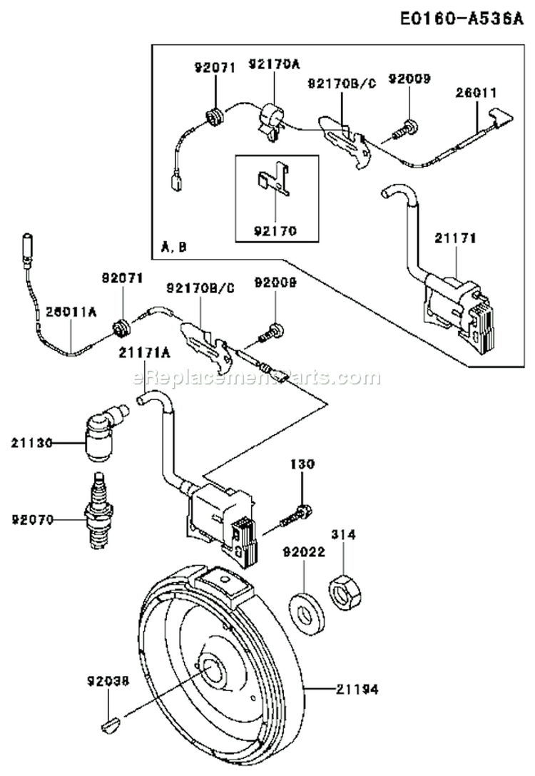 Page G Diagram and Parts List for GE2200A DS01 Kawasaki Generator