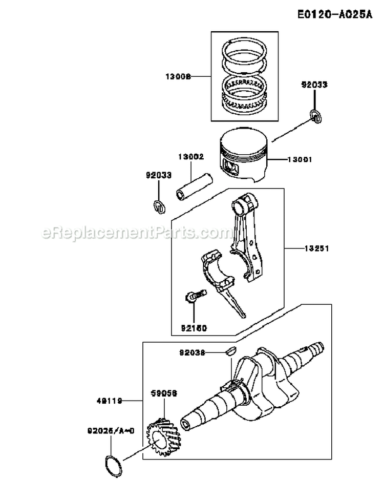 Page M Diagram and Parts List for GE2900A BS01 Kawasaki Generator