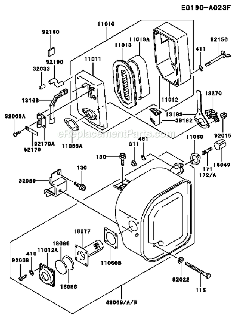 Page A Diagram and Parts List for GE2900A CS01 Kawasaki Generator