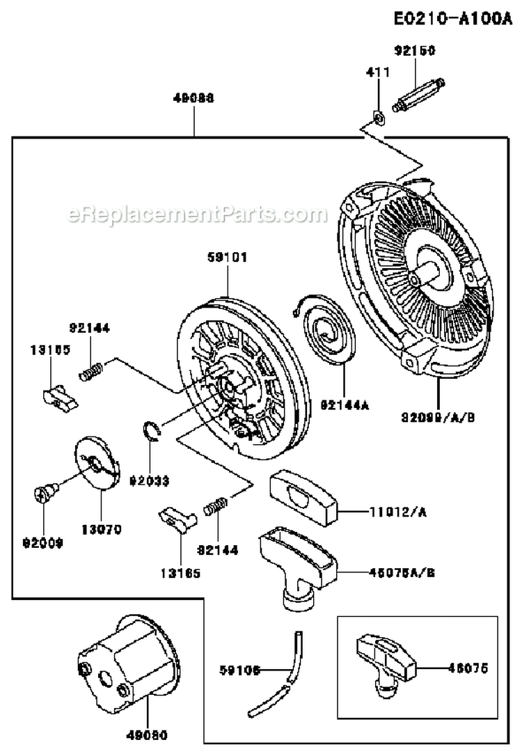 Page N Diagram and Parts List for GE2900A CS01 Kawasaki Generator