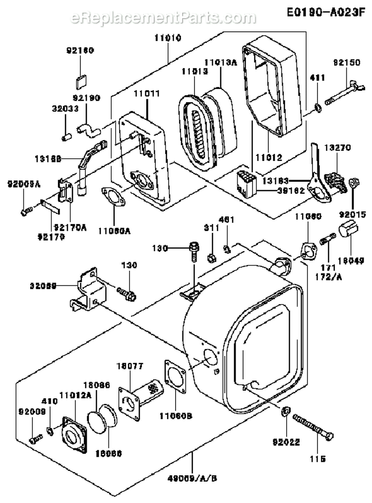 Page A Diagram and Parts List for GE2900A DS01 Kawasaki Generator