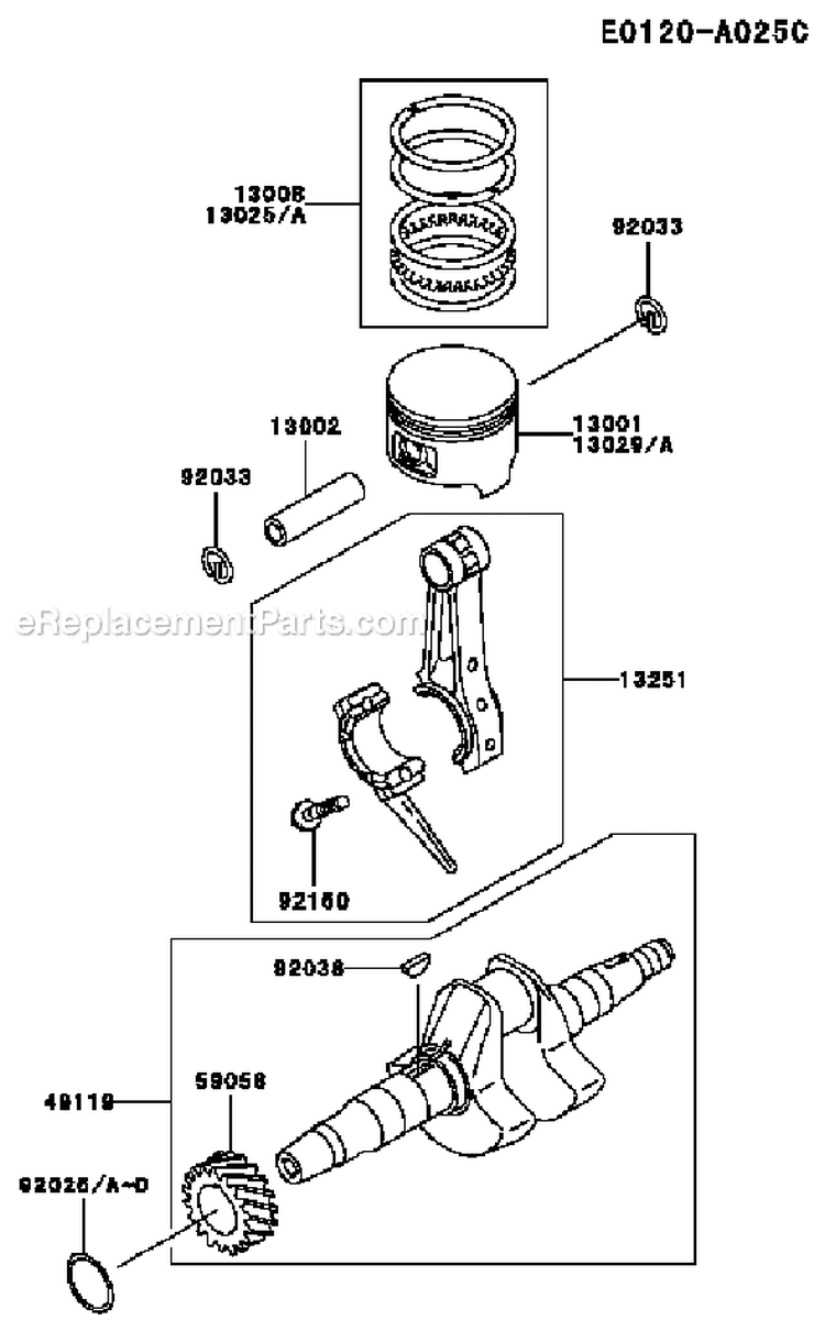 Page M Diagram and Parts List for GE2900A DS01 Kawasaki Generator