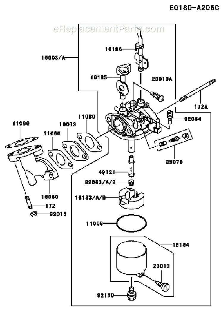 Page B Diagram and Parts List for GE2900A DS01 Kawasaki Generator