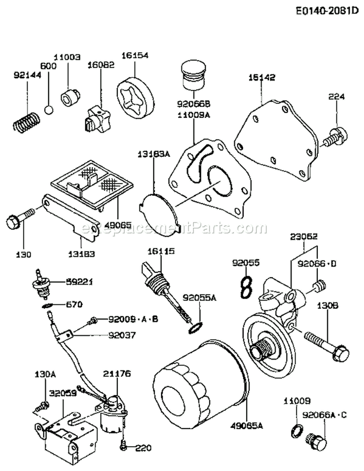 Page M Diagram and Parts List for GE4000A AS00 Kawasaki Generator
