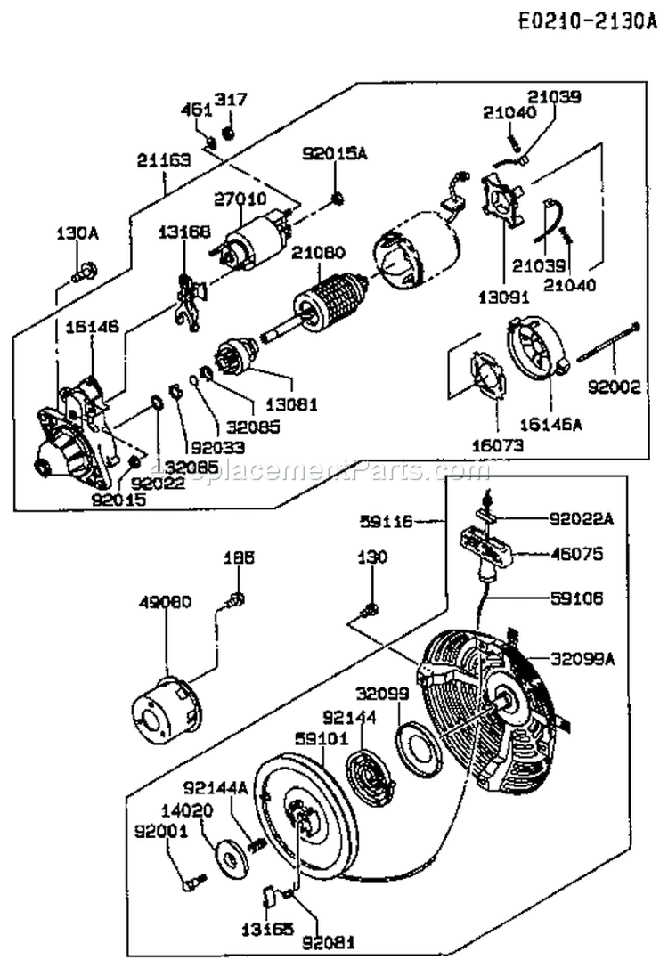 Page O Diagram and Parts List for GE4000A AS00 Kawasaki Generator