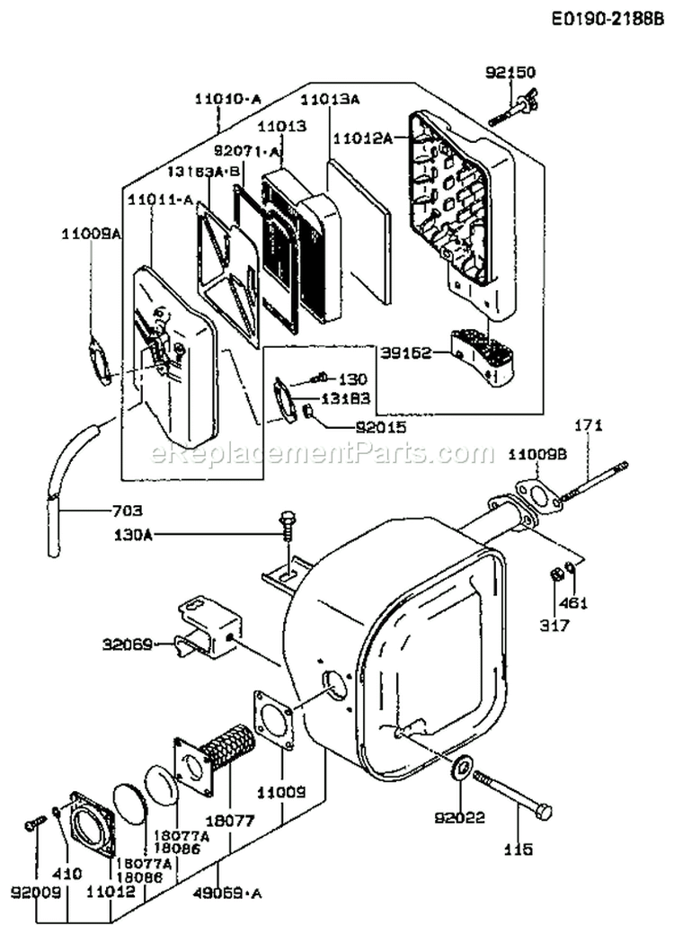 Page B Diagram and Parts List for GE4000A AS00 Kawasaki Generator