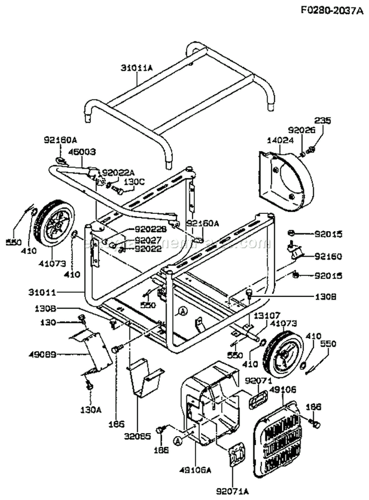 Page I Diagram and Parts List for GE4000A AS00 Kawasaki Generator
