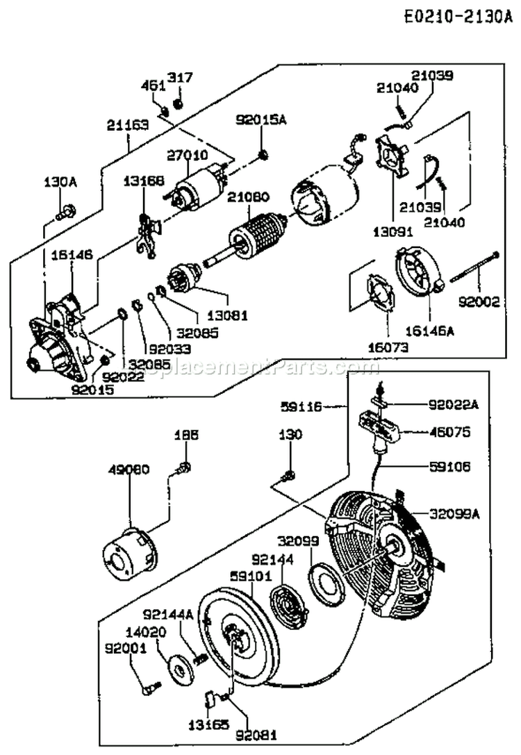 Page O Diagram and Parts List for GE4000A BS00 Kawasaki Generator