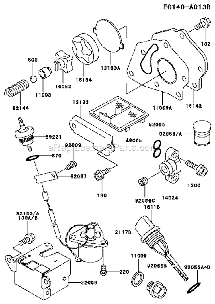 Page L Diagram and Parts List for GE4300A AS01 Kawasaki Generator