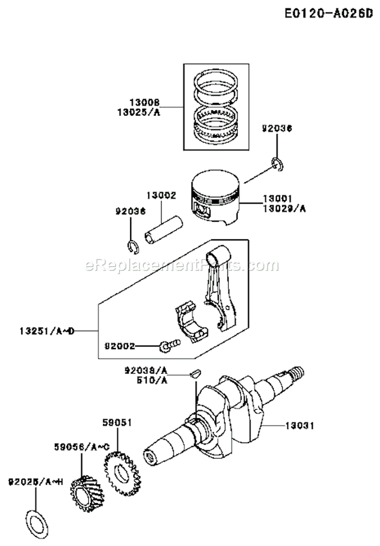 Page M Diagram and Parts List for GE4300A AS01 Kawasaki Generator