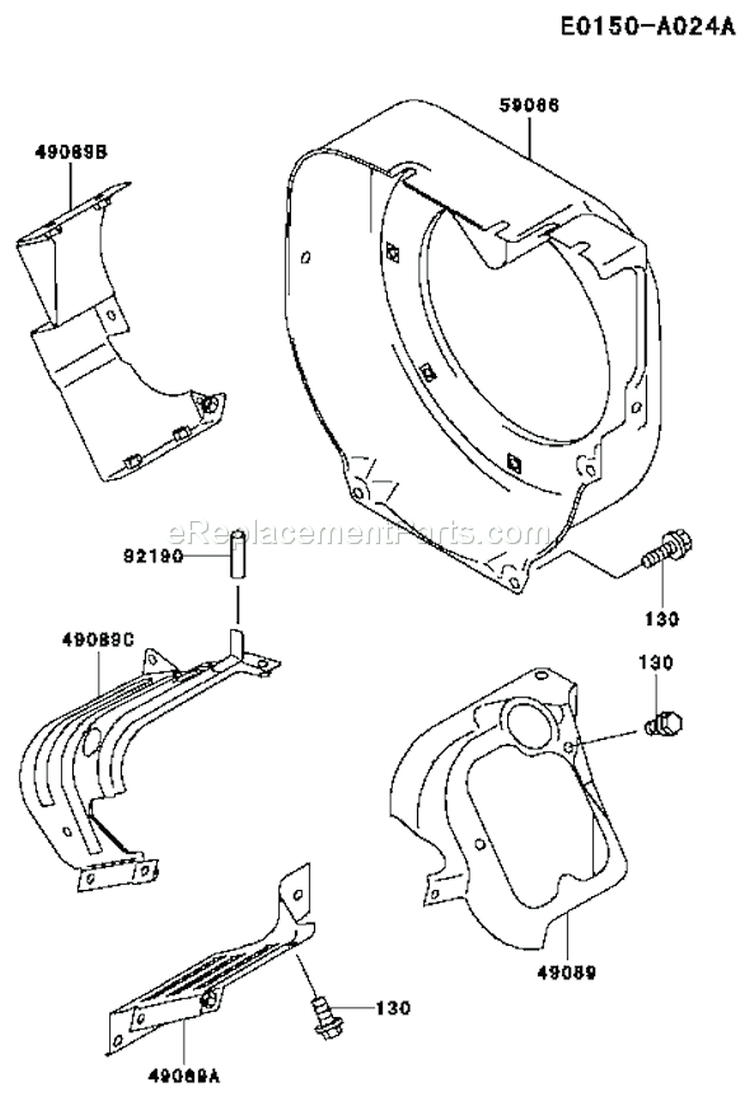 Page E Diagram and Parts List for GE4300A AS01 Kawasaki Generator