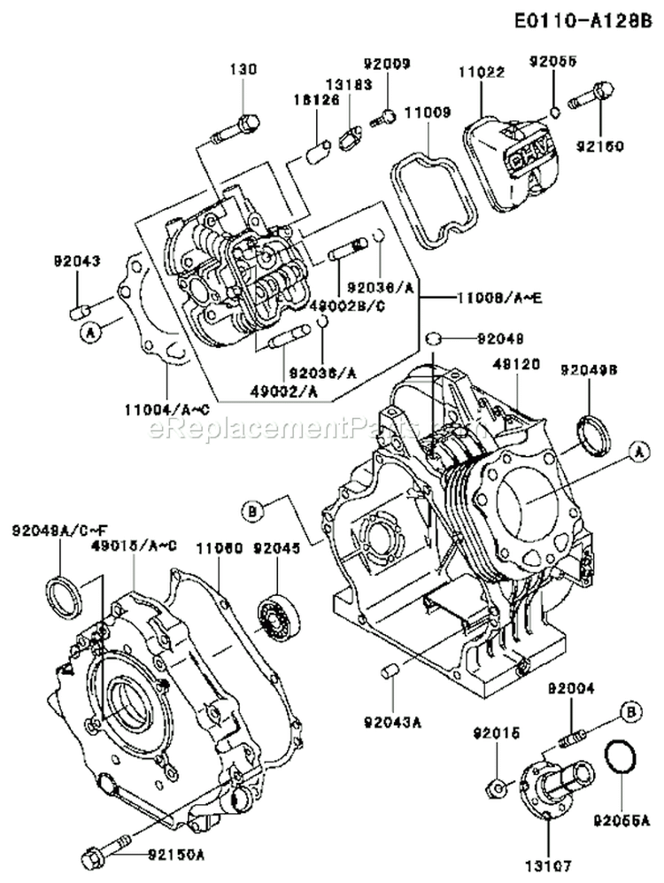 Page F Diagram and Parts List for GE4300A AS01 Kawasaki Generator