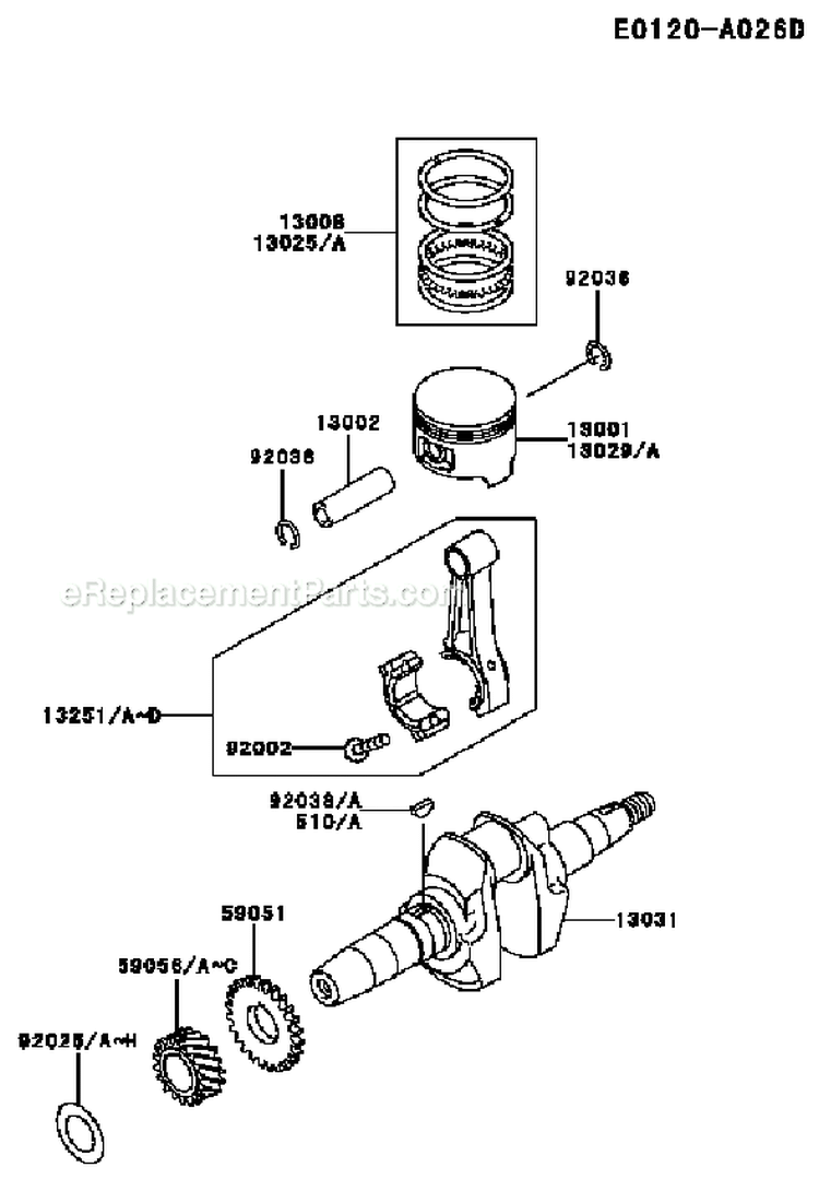 Page M Diagram and Parts List for GE4300A CS01 Kawasaki Generator