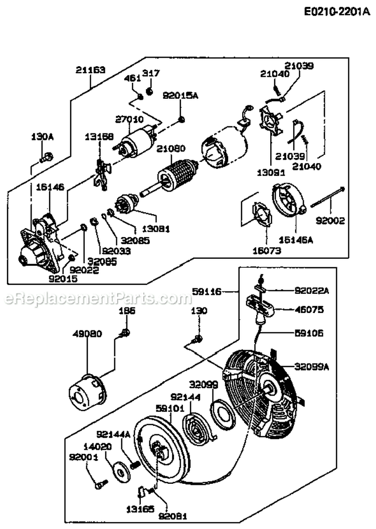 Page O Diagram and Parts List for GE4500A AS00 Kawasaki Generator