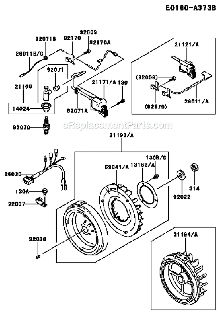 Page G Diagram and Parts List for GER30A AS01 Kawasaki Generator
