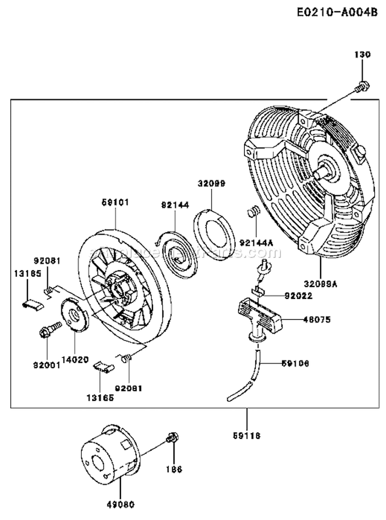 Page N Diagram and Parts List for GER30A BS01 Kawasaki Generator