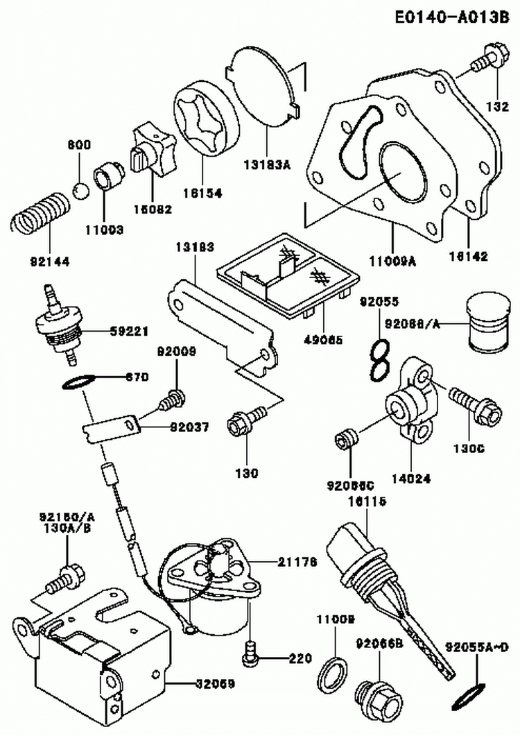 Page L Diagram and Parts List for GE4300A BS01 Kawasaki Generator