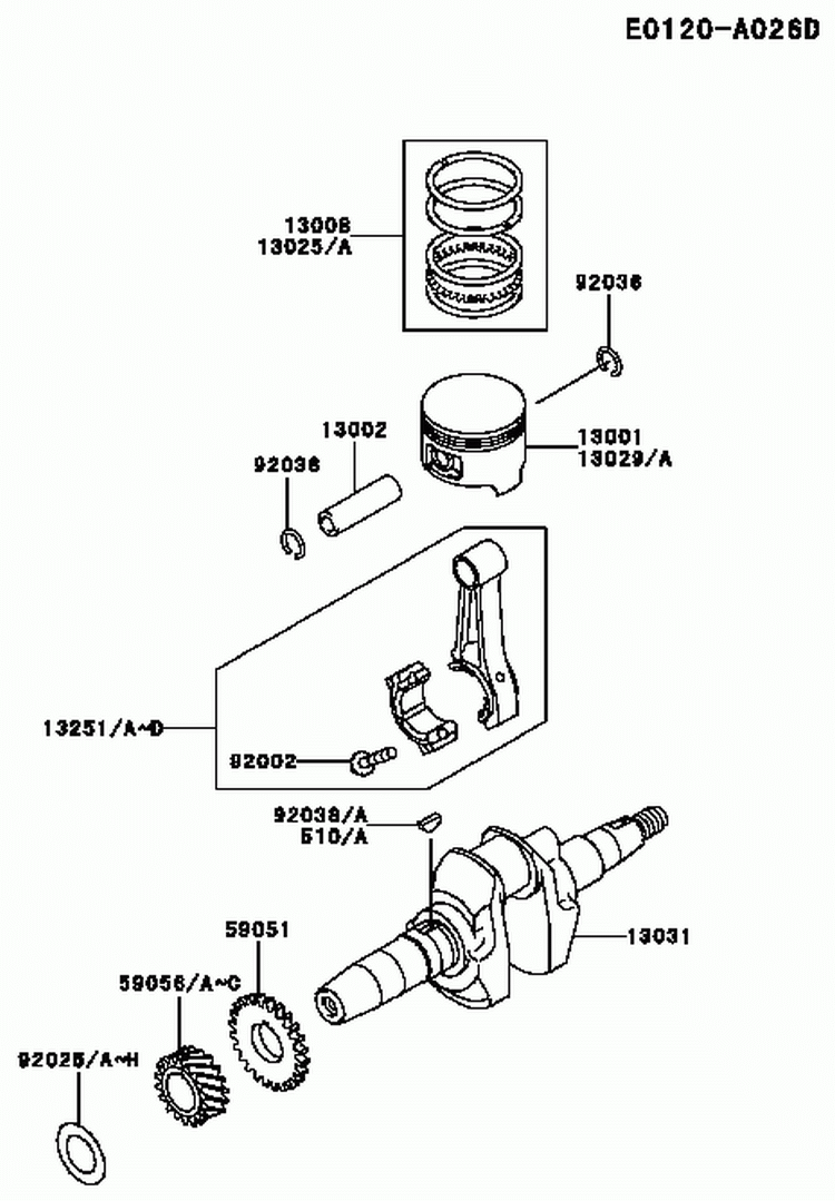 Page M Diagram and Parts List for GE4300A BS01 Kawasaki Generator