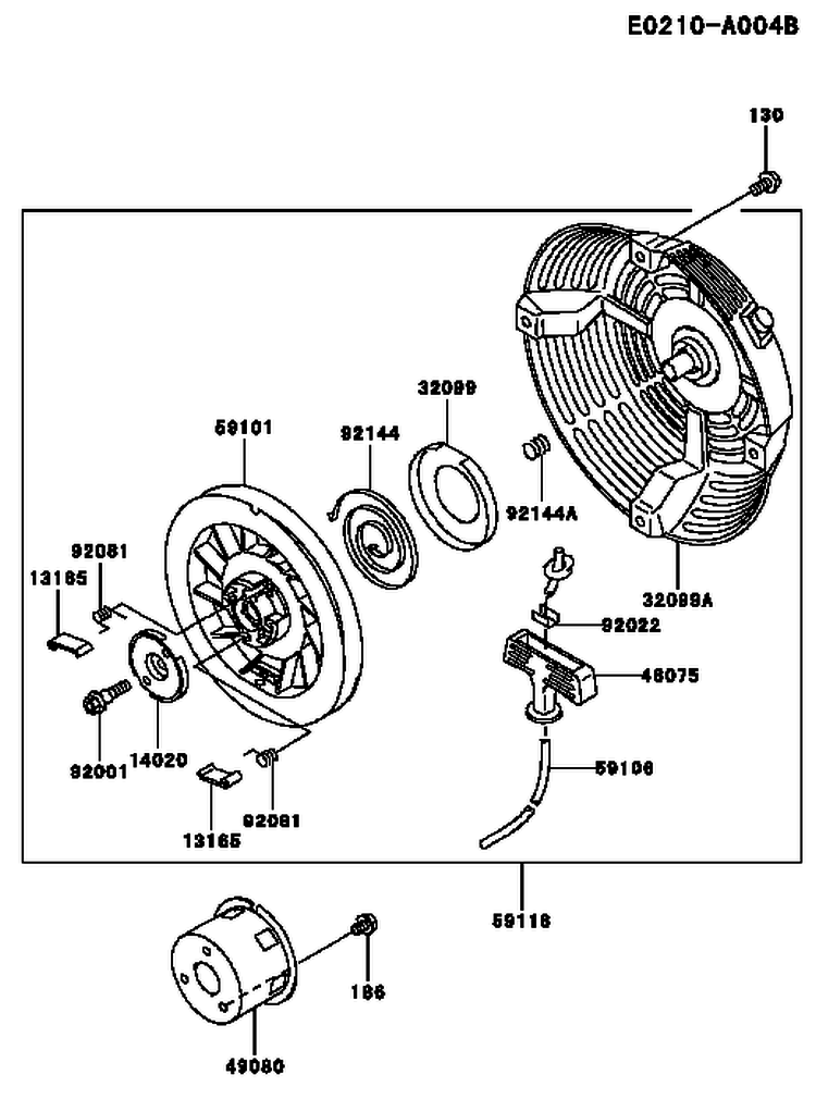Page N Diagram and Parts List for GE4300A BS01 Kawasaki Generator
