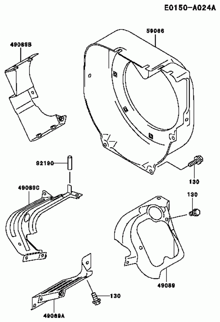 Page E Diagram and Parts List for GE4300A BS01 Kawasaki Generator
