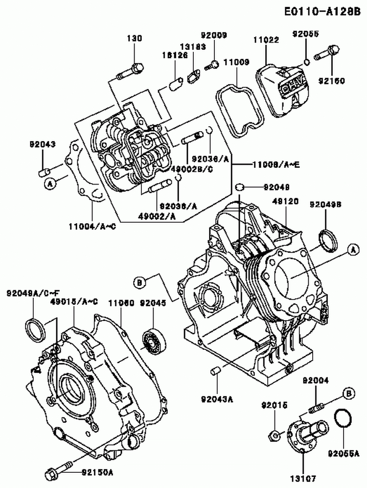 Page F Diagram and Parts List for GE4300A BS01 Kawasaki Generator