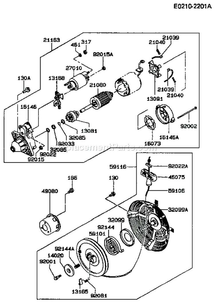 Page O Diagram and Parts List for GER50A BS00 Kawasaki Generator