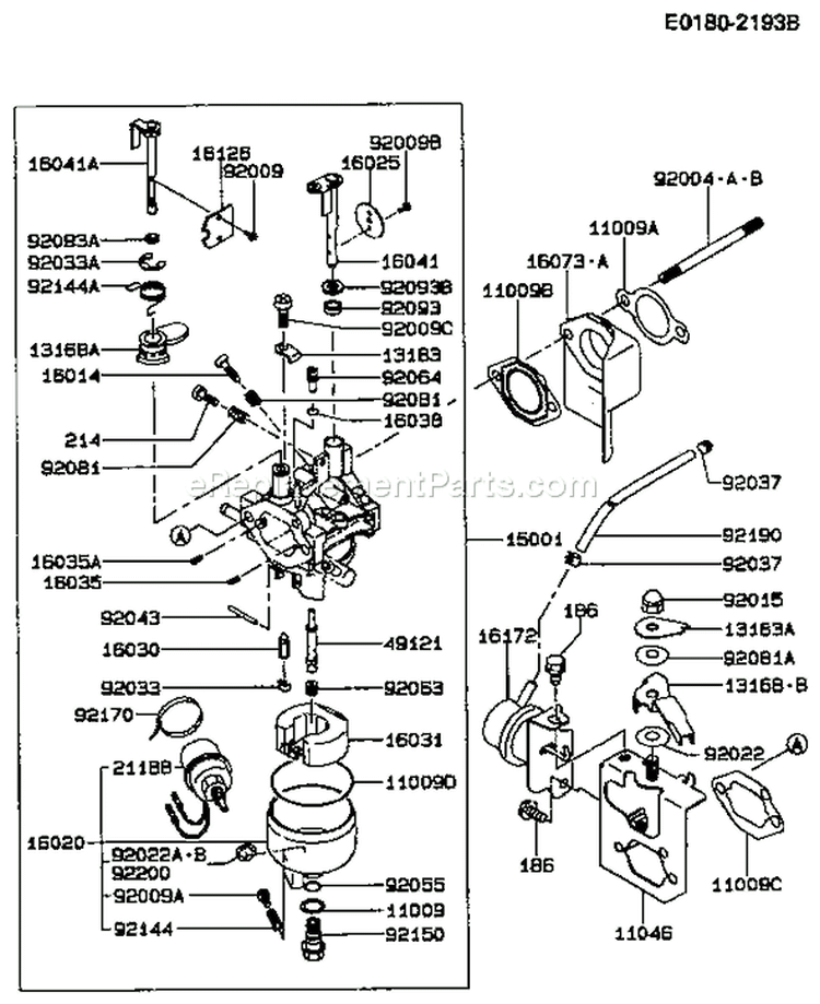 Page C Diagram and Parts List for GER50A BS00 Kawasaki Generator