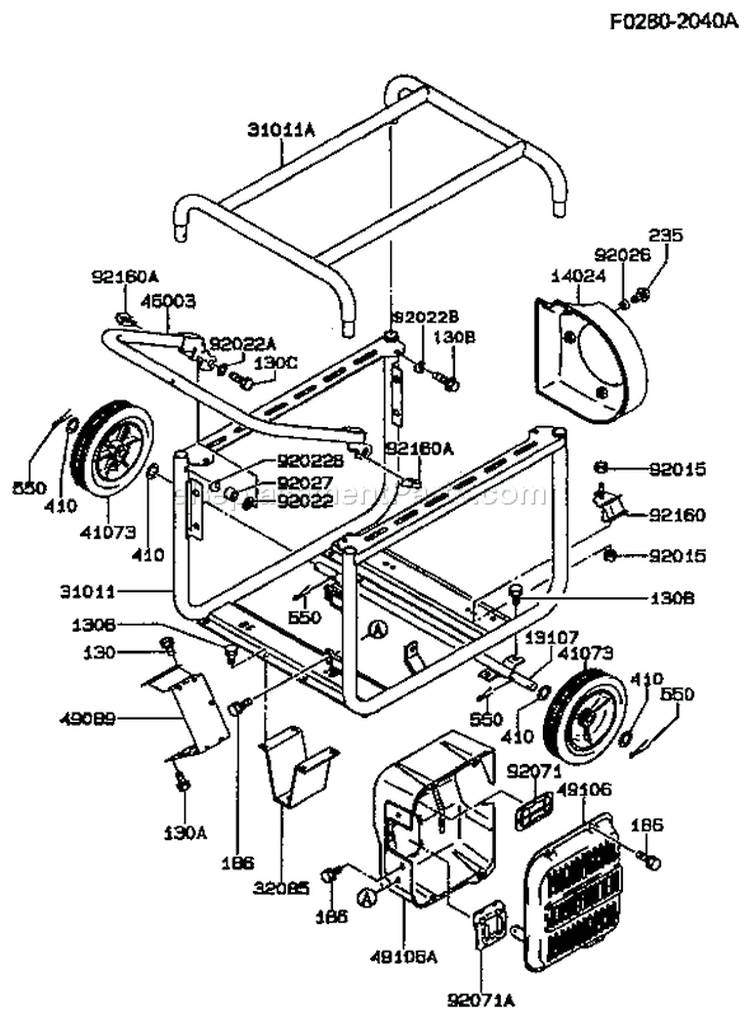 Page I Diagram and Parts List for GER50A BS00 Kawasaki Generator