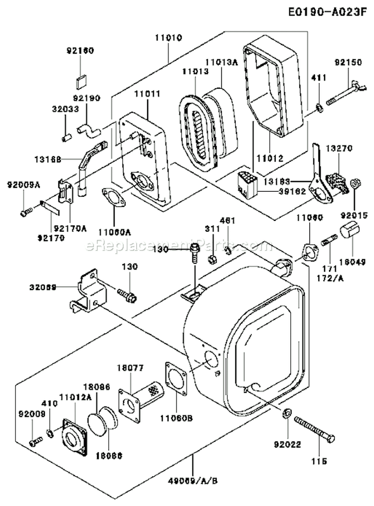 Page A Diagram and Parts List for GEW90A CS01 Kawasaki Generator