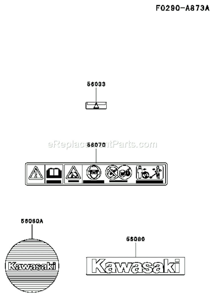 Page H Diagram and Parts List for HE026A-AS01  Kawasaki Edger