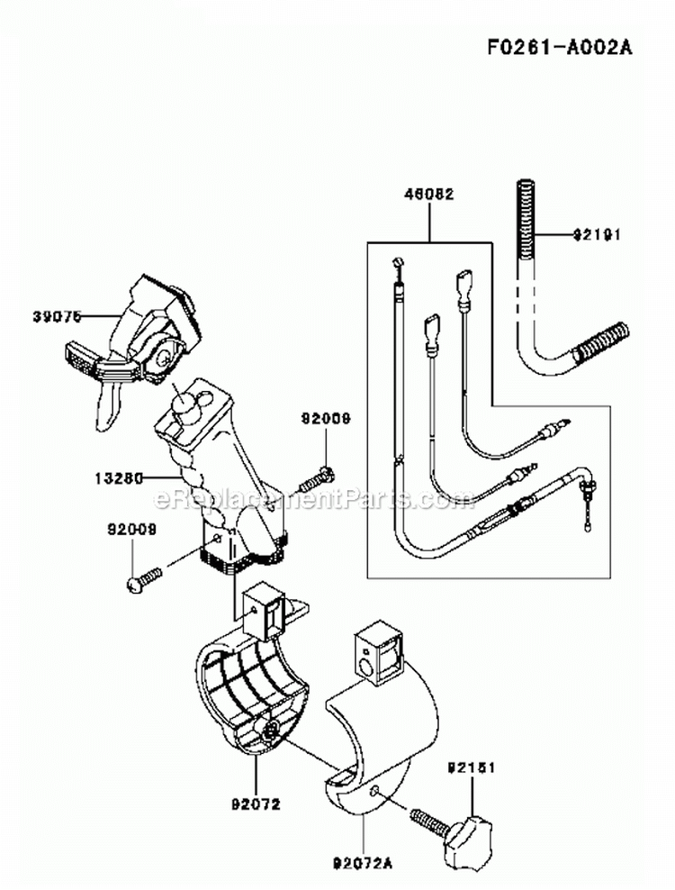Control-Equipment Diagram and Parts List for HG400A-AS02  Kawasaki Engine