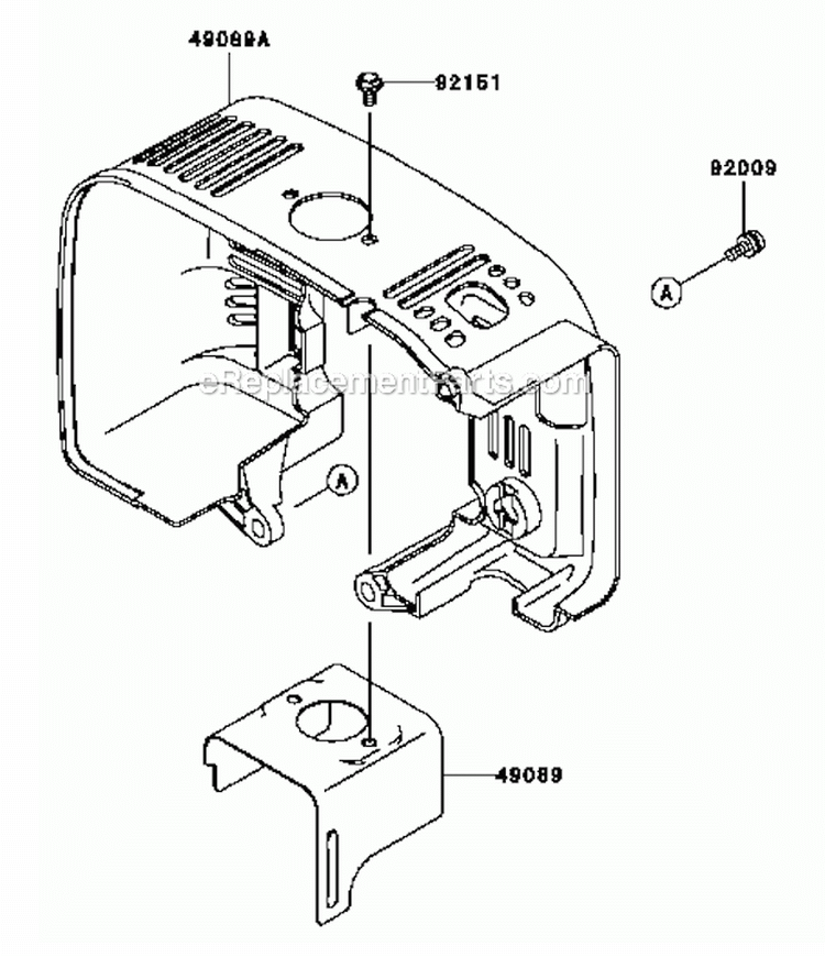 Cooling-Equipment Diagram and Parts List for HG400A-AS02  Kawasaki Engine